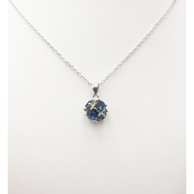 Luca Barra Collana Donna Swarovski Blu