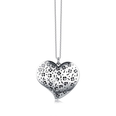 Luca Barra Collana Da Donna Con Cuore In Acciaio Love Is